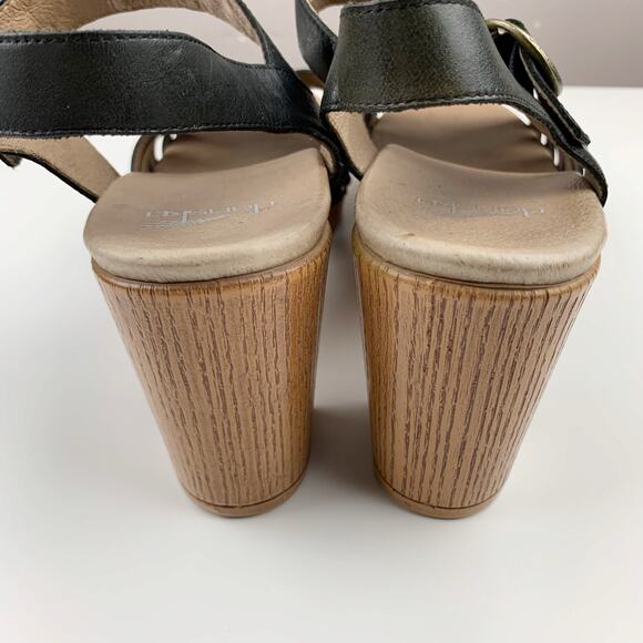 Dansko Dawson Heeled Sandals Strappy Black Leather Women's 42 US 11.5 12 - Picture 10 of 13